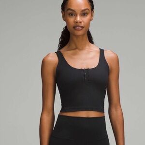 Lululemon Align Ribbed Henley Tank Top in Black